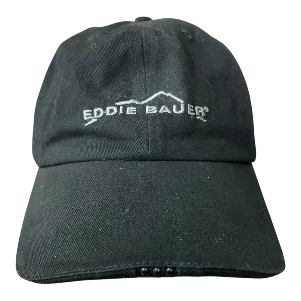 Eddie Bauer Black LED Light Up Baseball Cap Hat One Size Cotton Outdoor